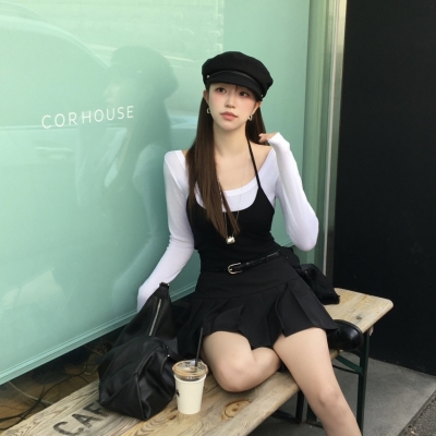 レイヤードプリーツミニスカートパンツ｜ミニスカート｜韓国