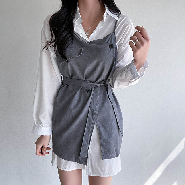 Sona ビスチェワンピース ブラウスset 10代 代女性ファッション韓国通販