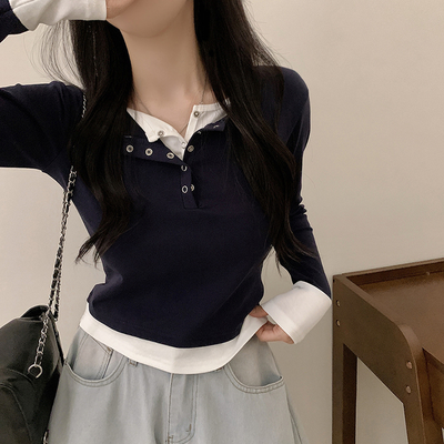 レイヤードスリム長袖Tシャツ