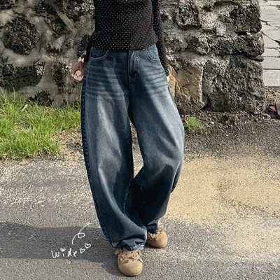 【丈別】バルーンワイドデニムパンツ