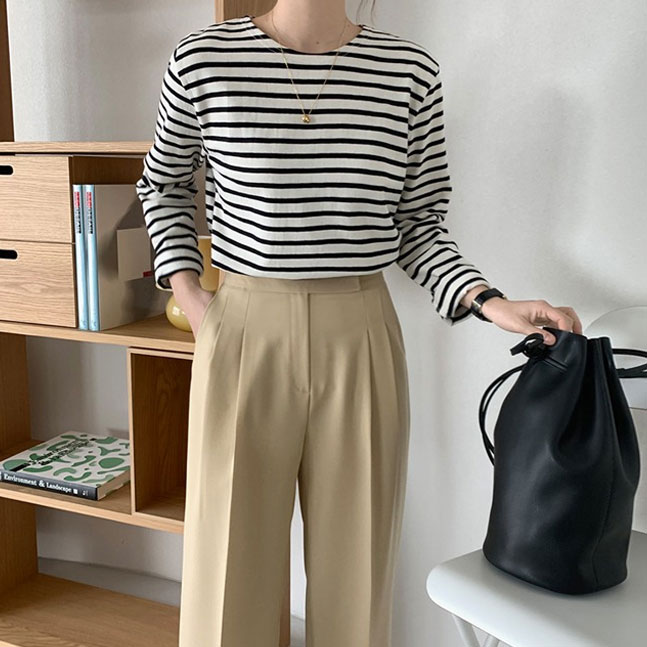 ベーシックストライプTシャツ