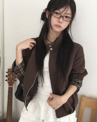 オータムチェックピンタックジャンパー