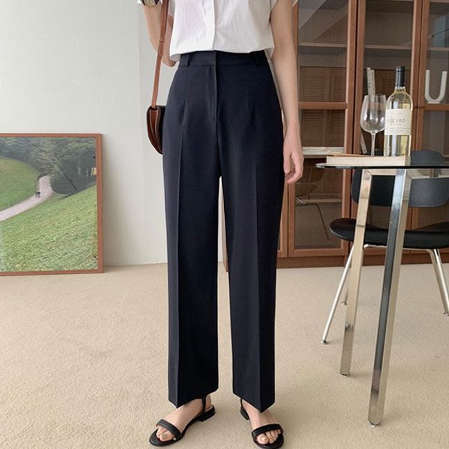 ハイウエストストレートフィットスラックス