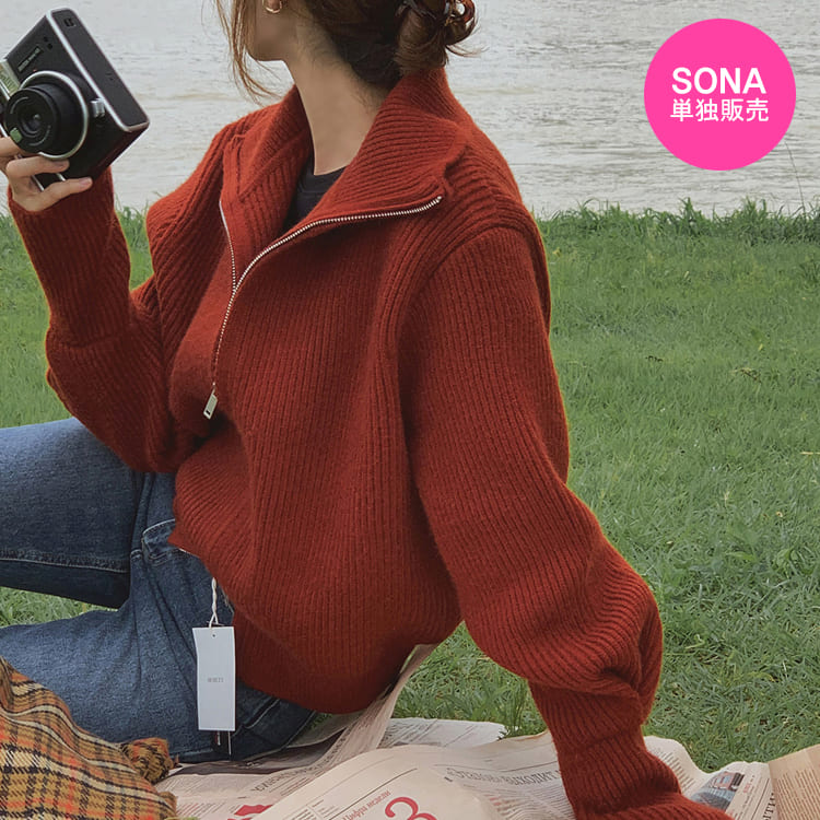 [SONA獨家自製]韓國熱賣第1名！高品質高領羅紋開衫