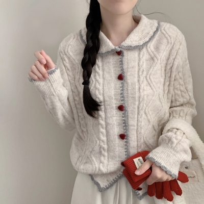 ハートボタンニットカーディガン｜カーディガン｜韓国