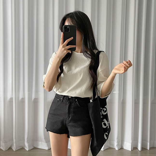 無地ステッチ半袖Tシャツ