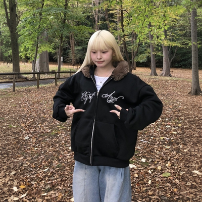 퍼후드 기모 집업