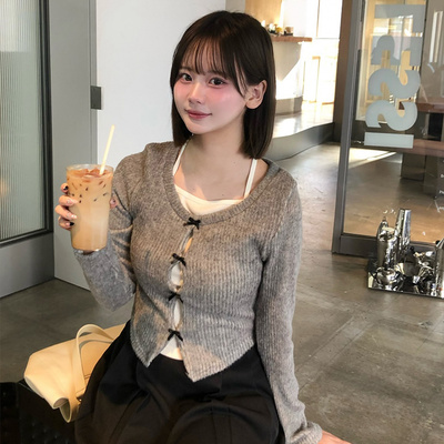 샤샤 리본 일체형 레이어드 니트