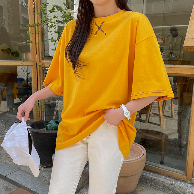 ステッチポイント半袖Tシャツ
