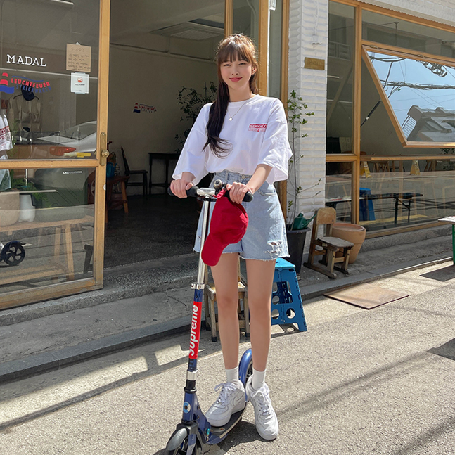 BROOKWOODプリント半袖Tシャツ