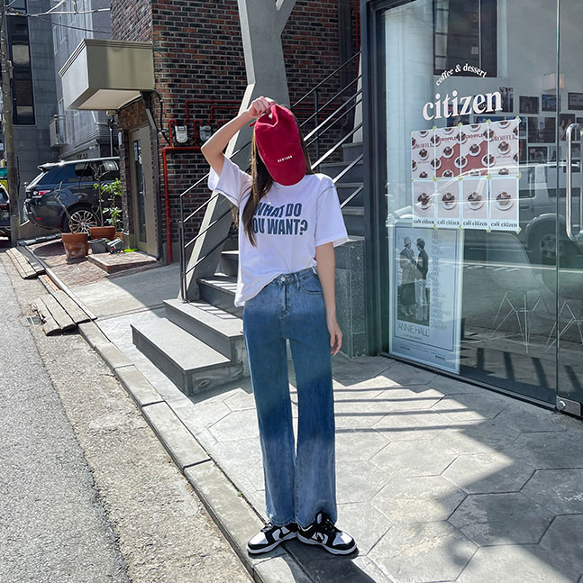 グラデーションワイドデニムパンツ