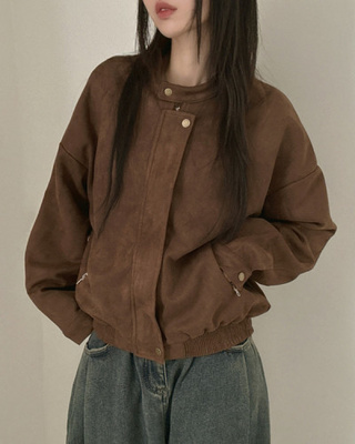 チャイナカラーバイカースエードジャケット