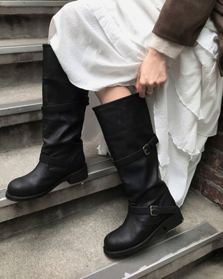 2WAYムードフローバイカーブーツ