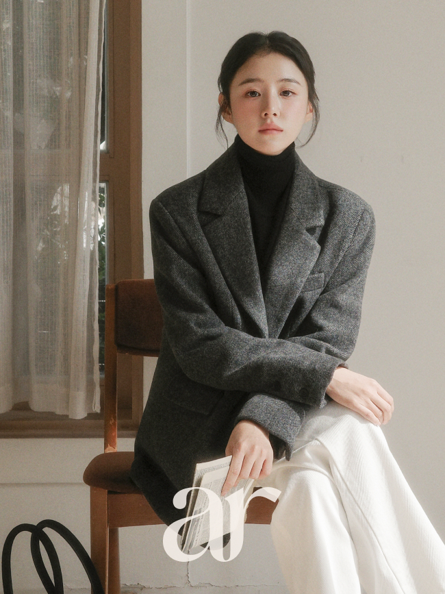 CIRCOLO 1901 テーラードJKヘリンボーン 霜降り 斑 48極美品 L CIRCOLO 1901 チルコロ1901 ヘリンボーン ストライプJKT