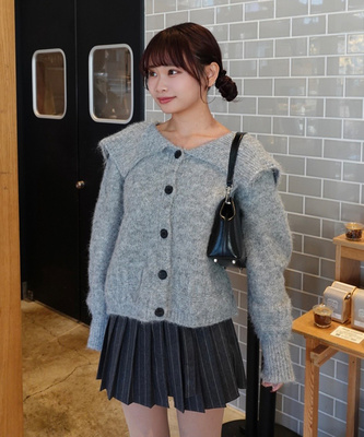 여리여리 카라 가디건