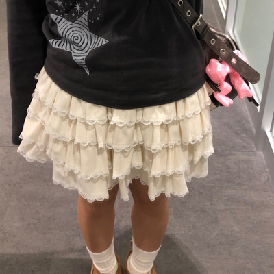 끈 캉캉 미니 스커트