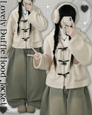 베이글양털뽀글이떡볶이후드무스탕숏자켓점퍼