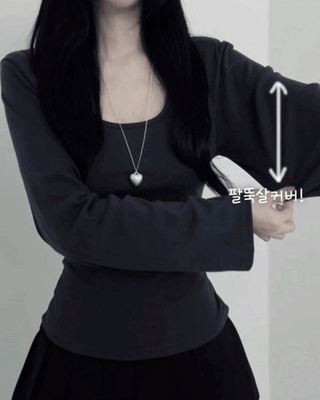 기모버전영상핏몸매보정유넥랍빠코튼면이너긴팔티