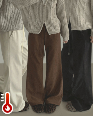 3XL코듀로이 융털기모 세미 부츠컷 밴딩 팬츠