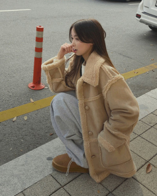 스웨이드 오버핏 하이퀄리티 리버시블 전체 안감 무스탕