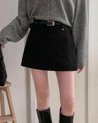 겨울에도 황금비율 보장윈터 도톰 모직 팬던트 포인트 고퀄리티 A라인 스커트 치마바지