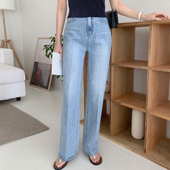 ロングブーツカットデニムパンツ