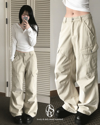 ピグメントウォッシングカーゴポケットワイドパンツ