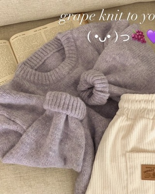 도톰폭닥 모헤어 파스텔 아방핏 보카시 라운드 겨울 아방핏 니트