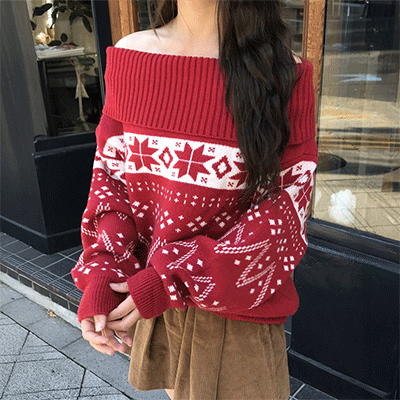 눈꽃 벌룬 오프숄더 티