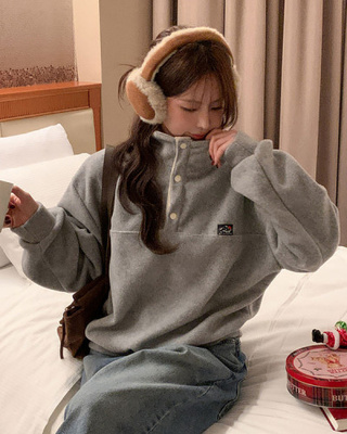 【起毛】フリースボアアノラックトレーナー