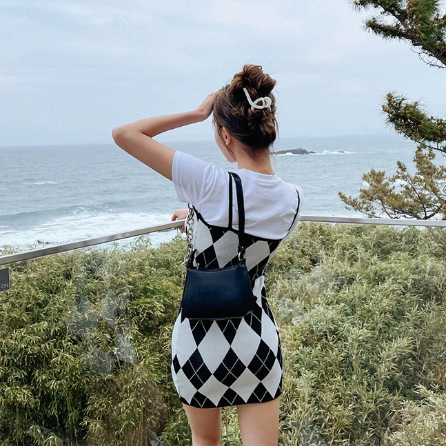 Sona アーガイルキャミソールワンピース 10代 代女性ファッション韓国通販