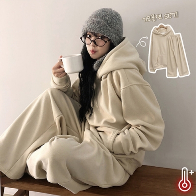 フードトレーナーセット SET】【起毛】オーバーフィットフードトレーナー ワイドトレーニング