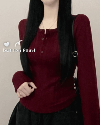 소피기모골지버튼단추반오픈니트긴팔티셔츠