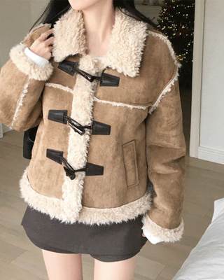 厚手スエードショートムスタンコート