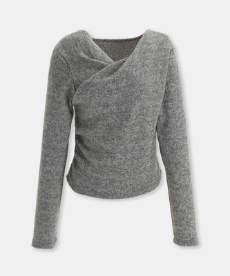 드레이프 기모 티셔츠