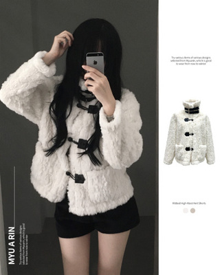 ウールダンブルファーハイネックコート