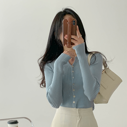 Sona スリムリブカーディガン 10代 代女性ファッション韓国通販