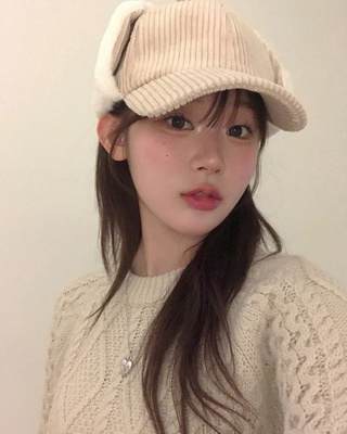 コーデュロイイヤーマフ帽子