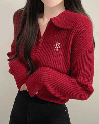 刺繍ワッぺンアノラックニット(6color)