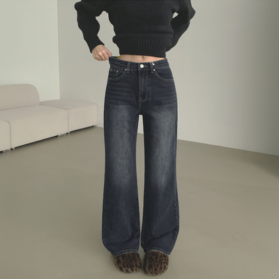 2XL발열기모 클래식 밴딩 스판 기본 데님 팬츠