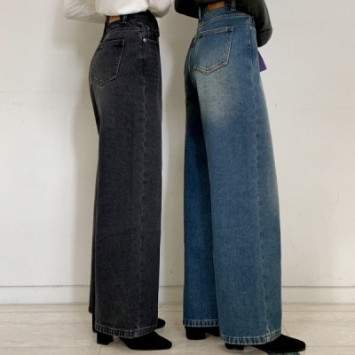 （自社製作／発熱裏起毛／S〜L／ショート＆ロング）   Day Jeans No.71 裏起毛 ワイドデニムパンツ