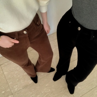 （自社製作／裏起毛／S～L展開／冬ムード♥）   Day Jeans No.74 コーデュロイ裏起毛 ブーツカットパンツ