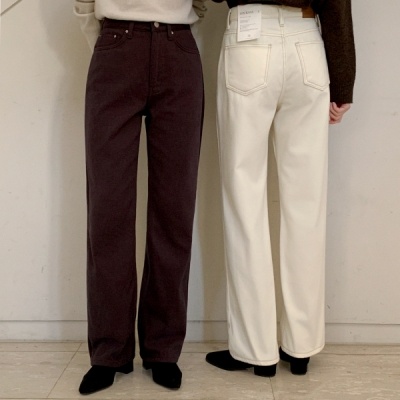 (MADE / 発熱裏起毛 / S〜L / ちょうどいいシルエット)   Day Jeans No.72 ベロアコットン セミワイドパンツ  