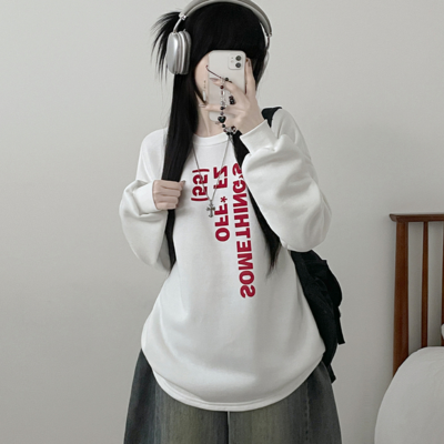 도톰기모썸즈레터링프린팅기모오버핏긴팔티