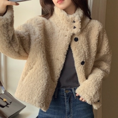 （毎日コートの代わりに♥／風を通さないゼロ密着） テディ ボア ハイネック スエード ムートンジャケット