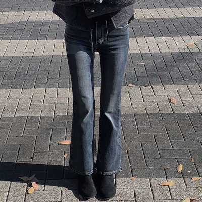 핏사기 부츠컷탄탄슬림 히든밴딩 속기모 세미부츠컷 데님 팬츠