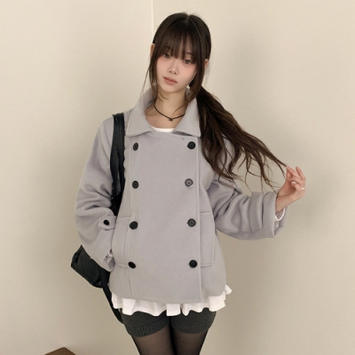 ダブルボタンキルティングショートコート｜コート｜韓国ファッション