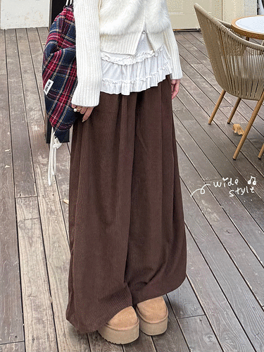 코듀로이 엉덩이 패치 기모 팬츠