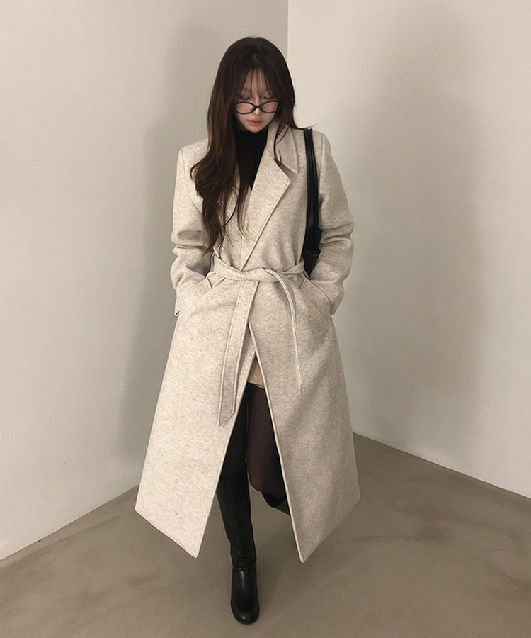 ツーボタンストラップキルティングロングコート｜コート｜韓国