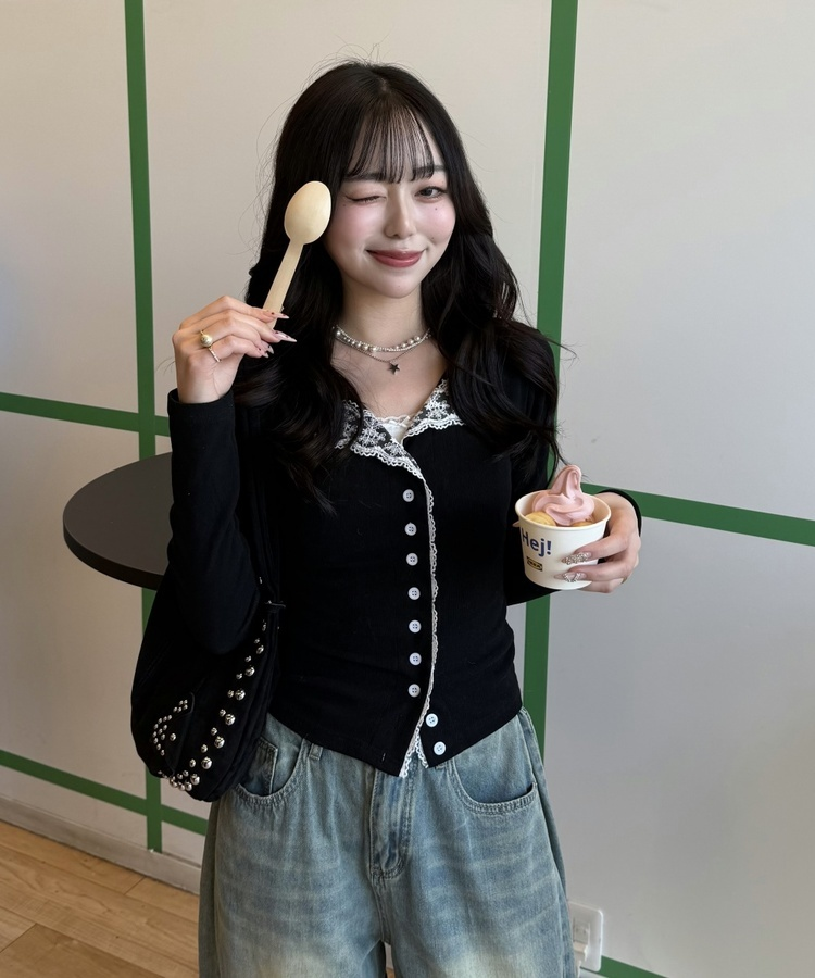 ラブリーレーストップス｜長袖Tシャツ｜韓国ファッション通販 SONA